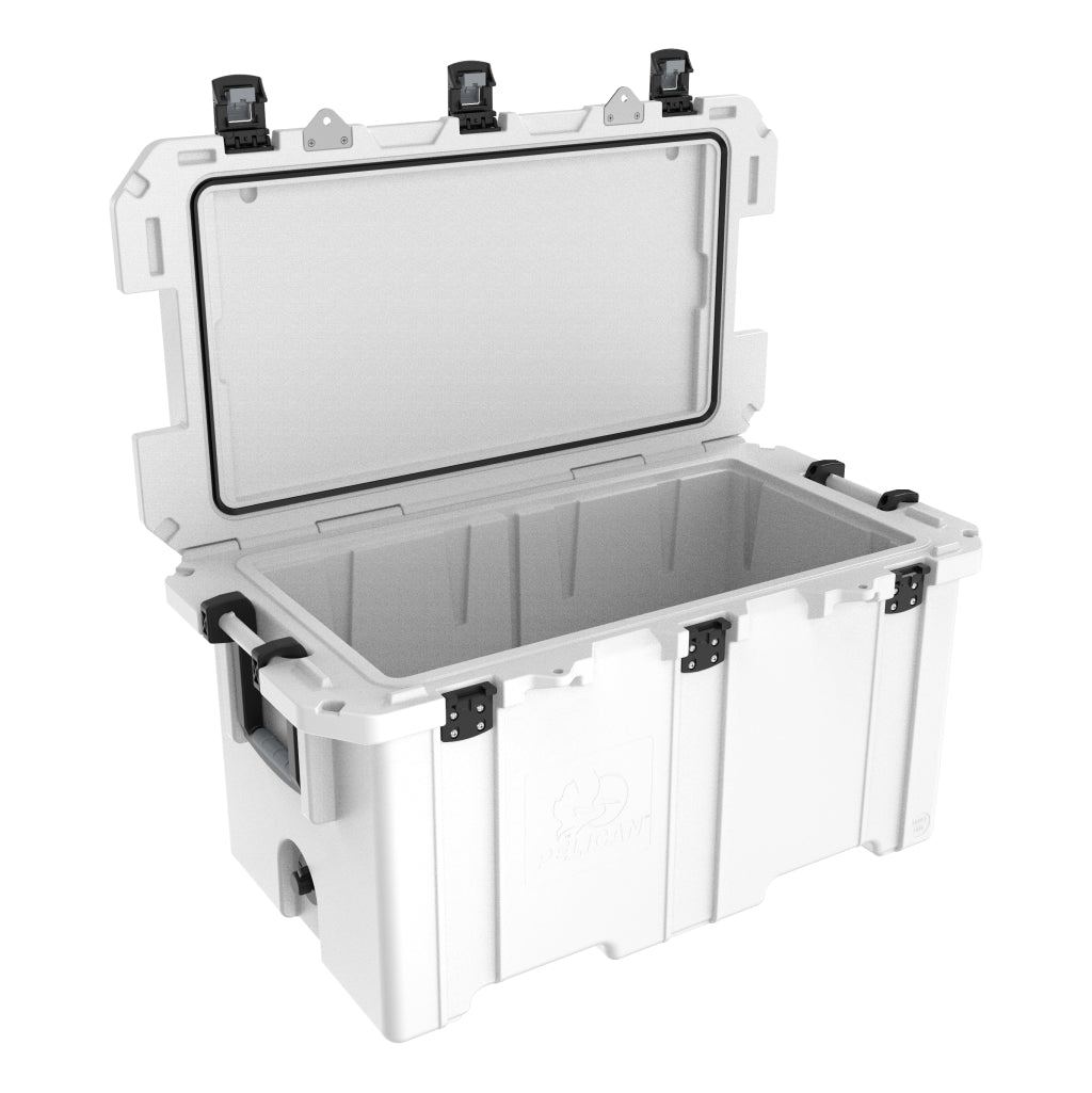Marine White Pelican 150QT Elite Cooler Open