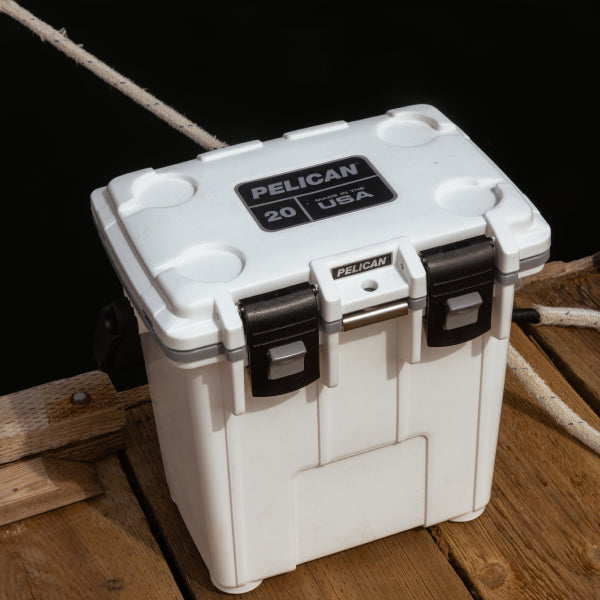 White / Grey Pelican 20QT Cooler