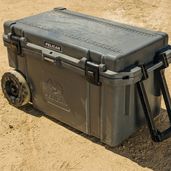 Graphite Pelican 65QT Wheeled Cooler Sand