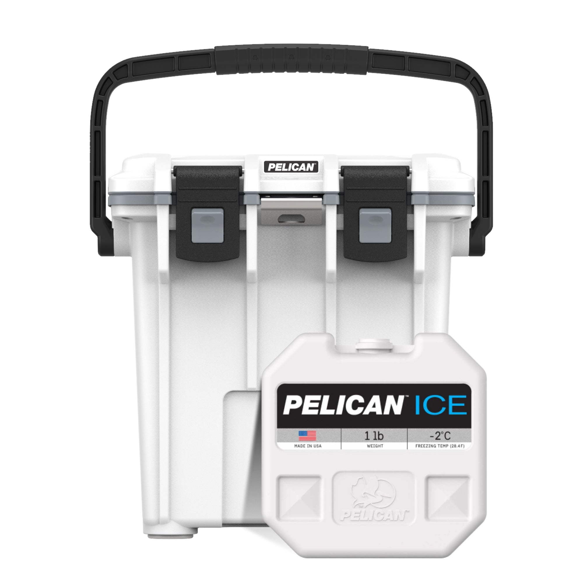 White / Grey Pelican 20QT Cooler with 1lb Ice Pack