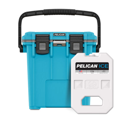 Cool Blue / Grey Pelican 20QT Cooler with 2lb Ice Pack