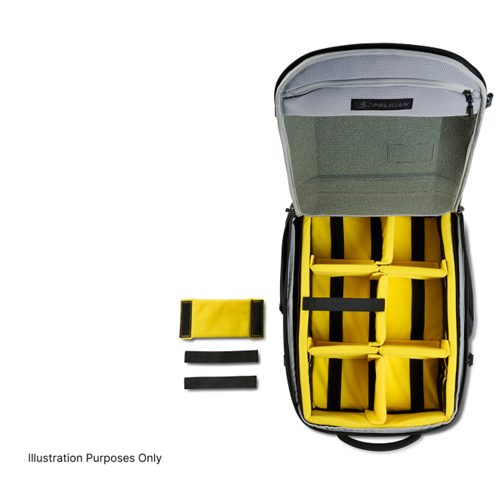 Pelican PX25PD Aegis 25L Padded Divider Insert, Black w/ Yellow