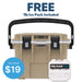 Tan / White Pelican 14QT Personal Cooler with Free 1lb Ice Pack