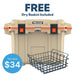 Tan / Orange Pelican 50QT Elite Cooler & Free Dry Rack Basket
