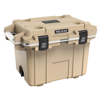 Tan / White Pelican 50QT Elite Cooler 