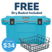 Cool Blue / Grey Pelican 70QT Elite Cooler & Free Dry Basket