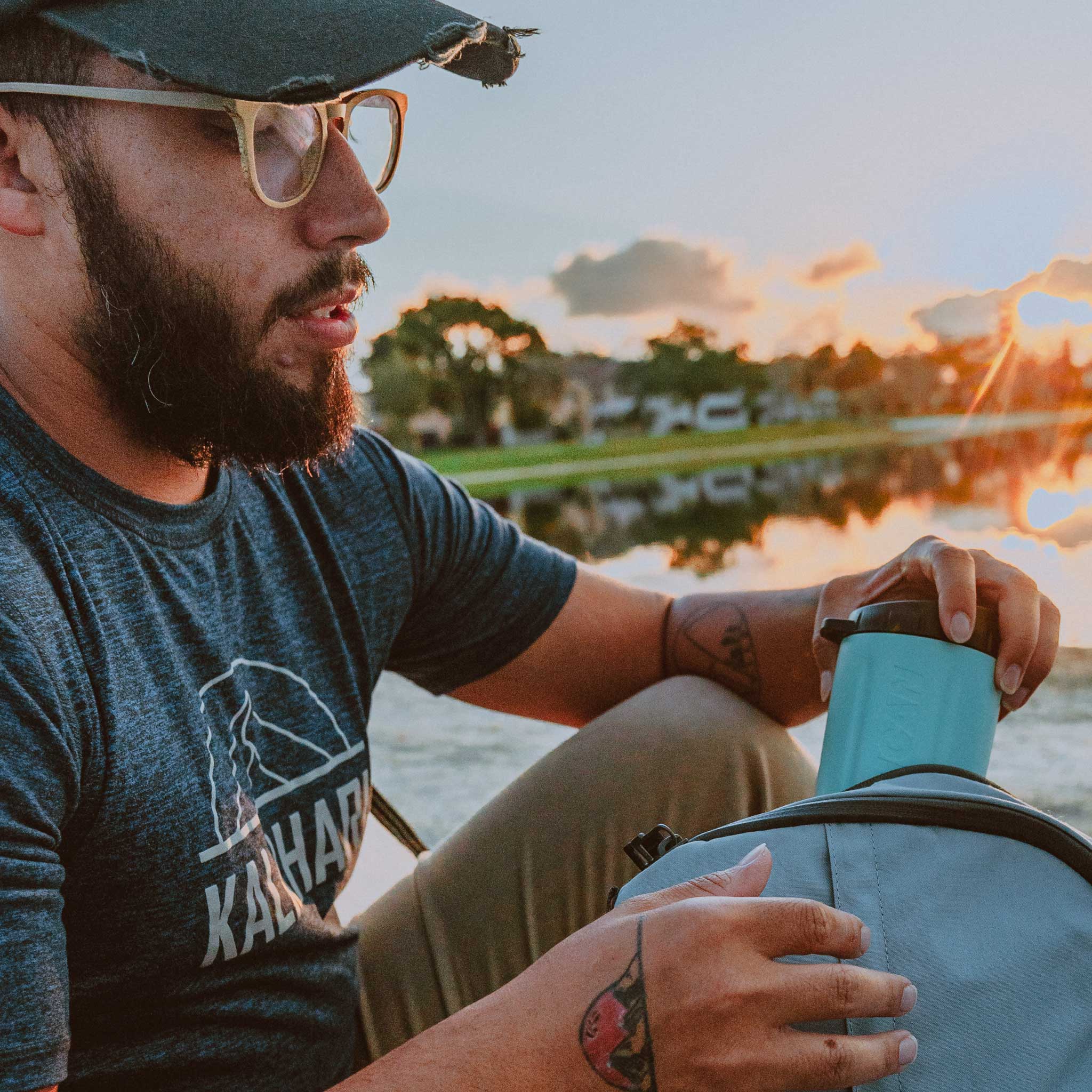 Seafoam Pelican 10OZ Dayventure Tumbler in Backpack