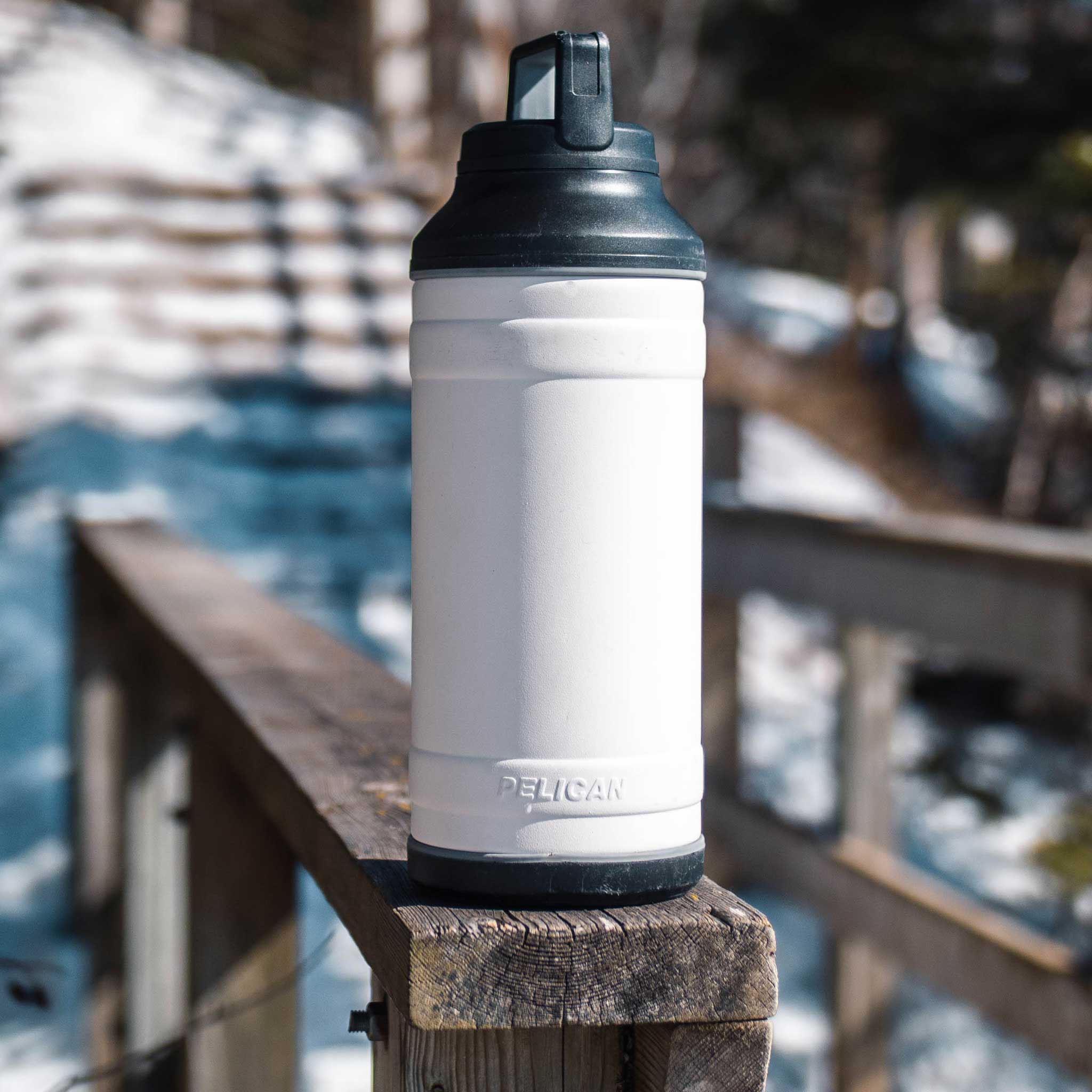 White 64oz Pelican Bottle Front