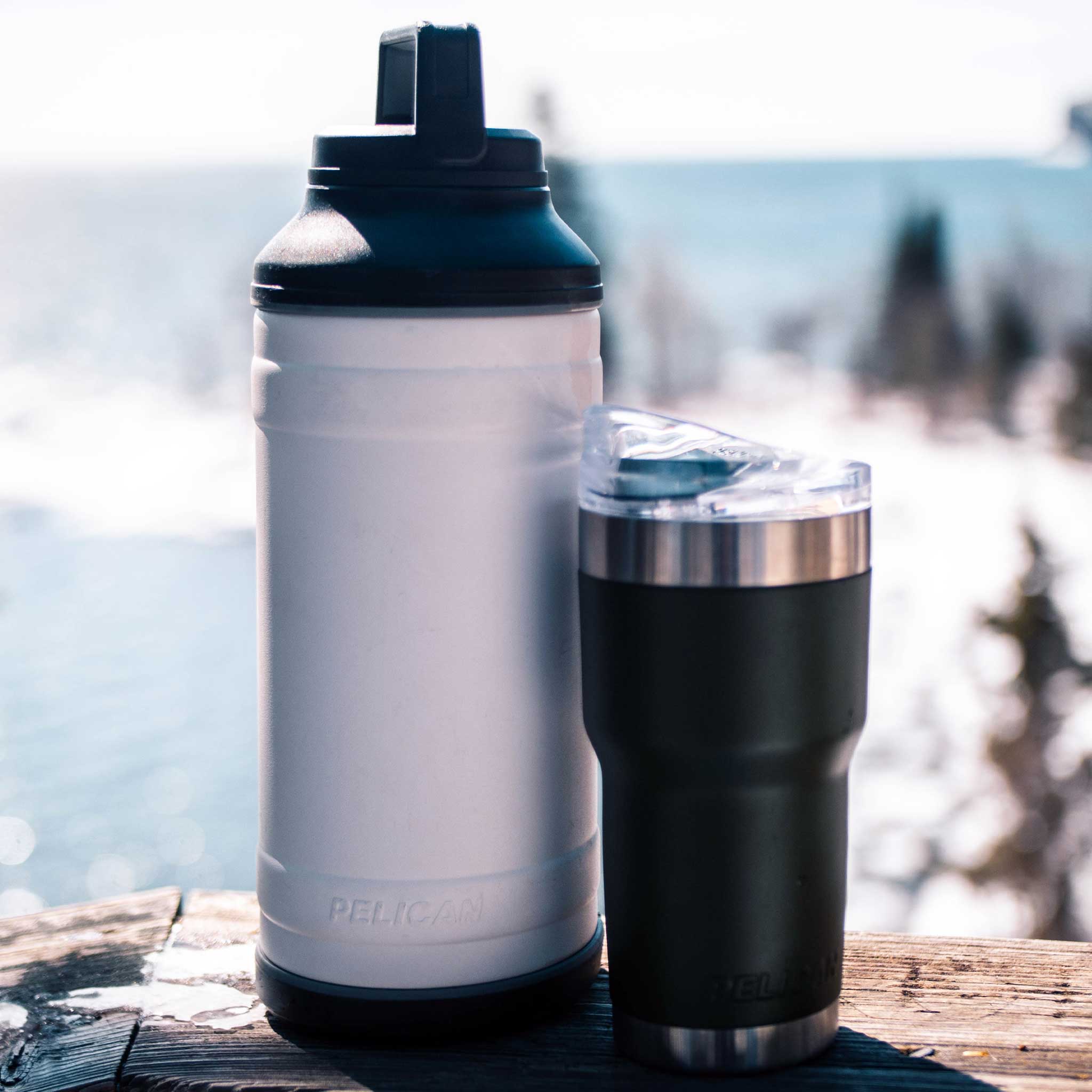 White 64oz Pelican Bottle with Tumbler