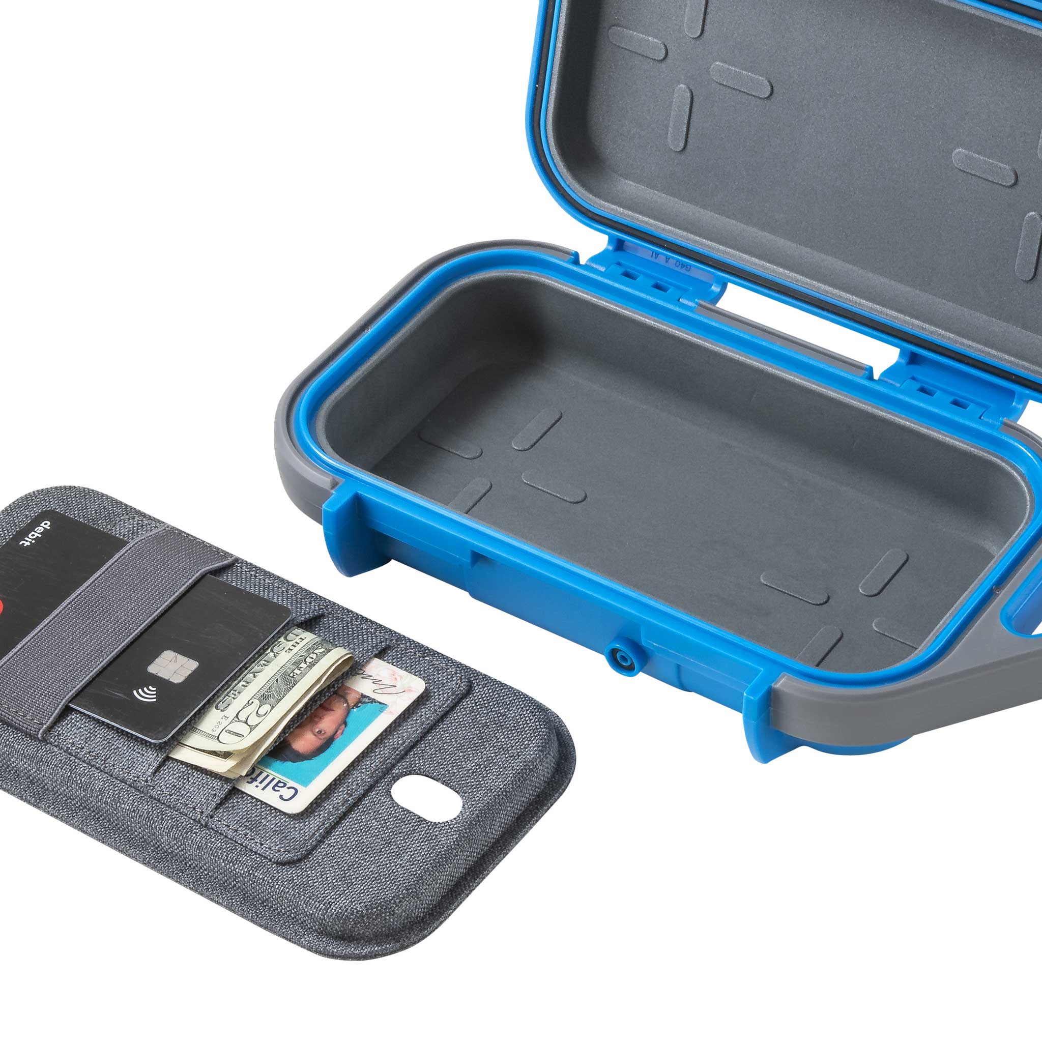 Surf Blue/Grey Pelican G40 Case Open Lid