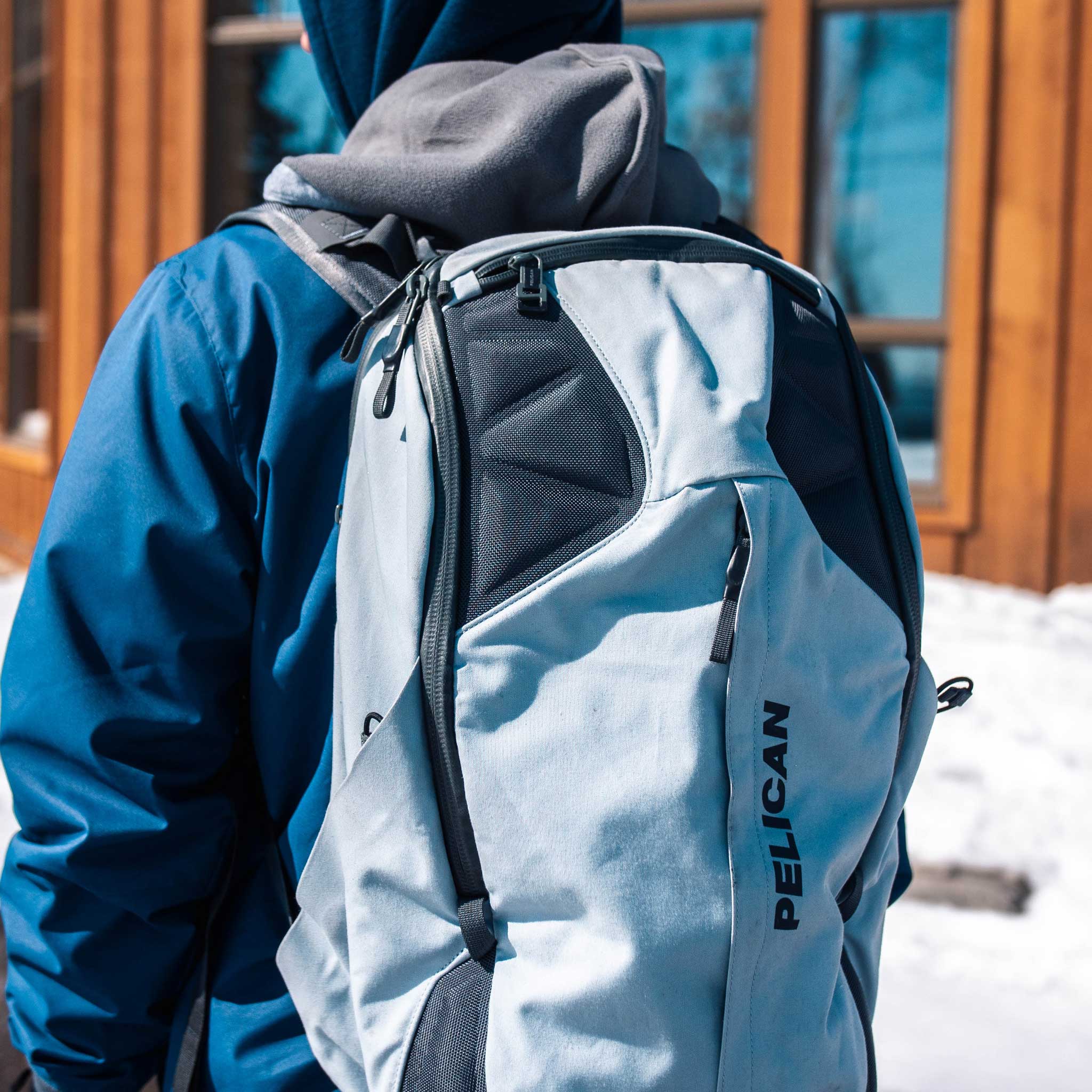 Grey MPB35 Pelican Backpack on back