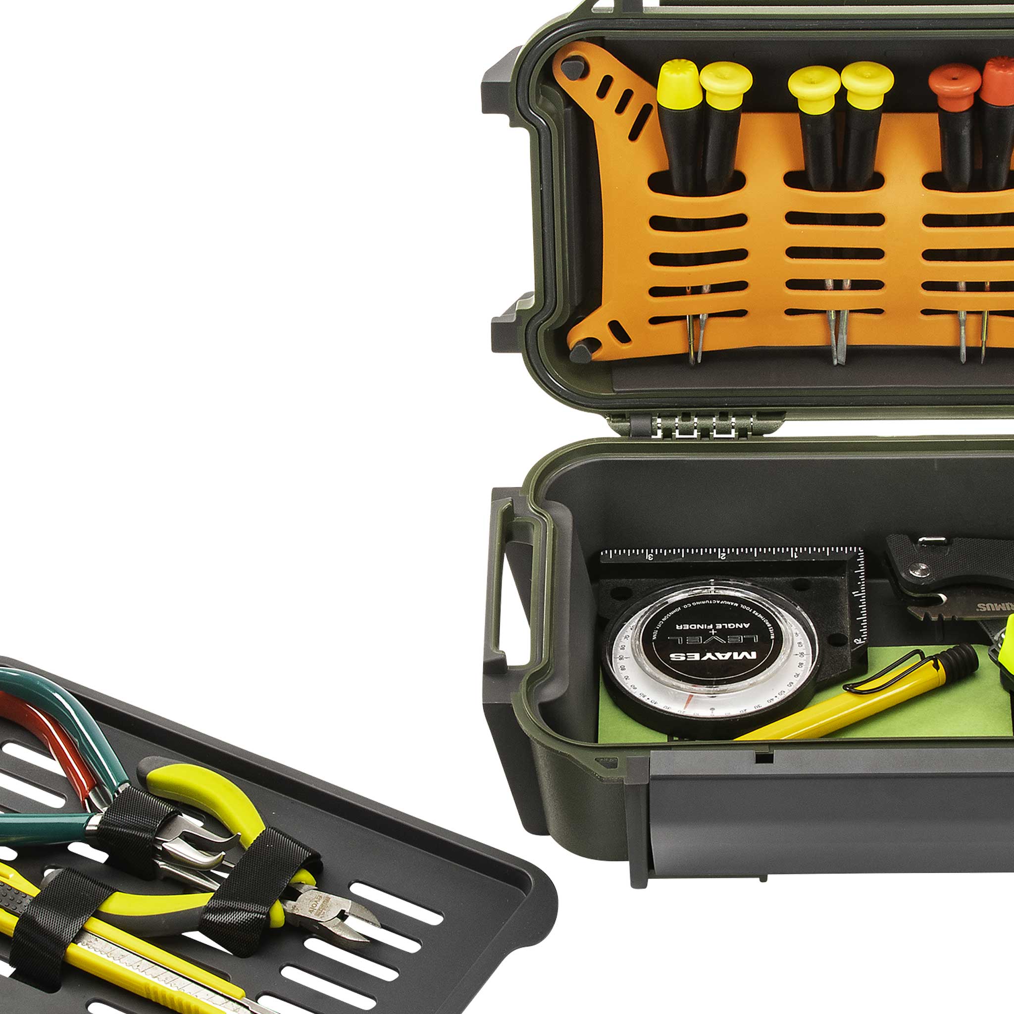 OD Green Pelican R20 Ruck Case with tools inside