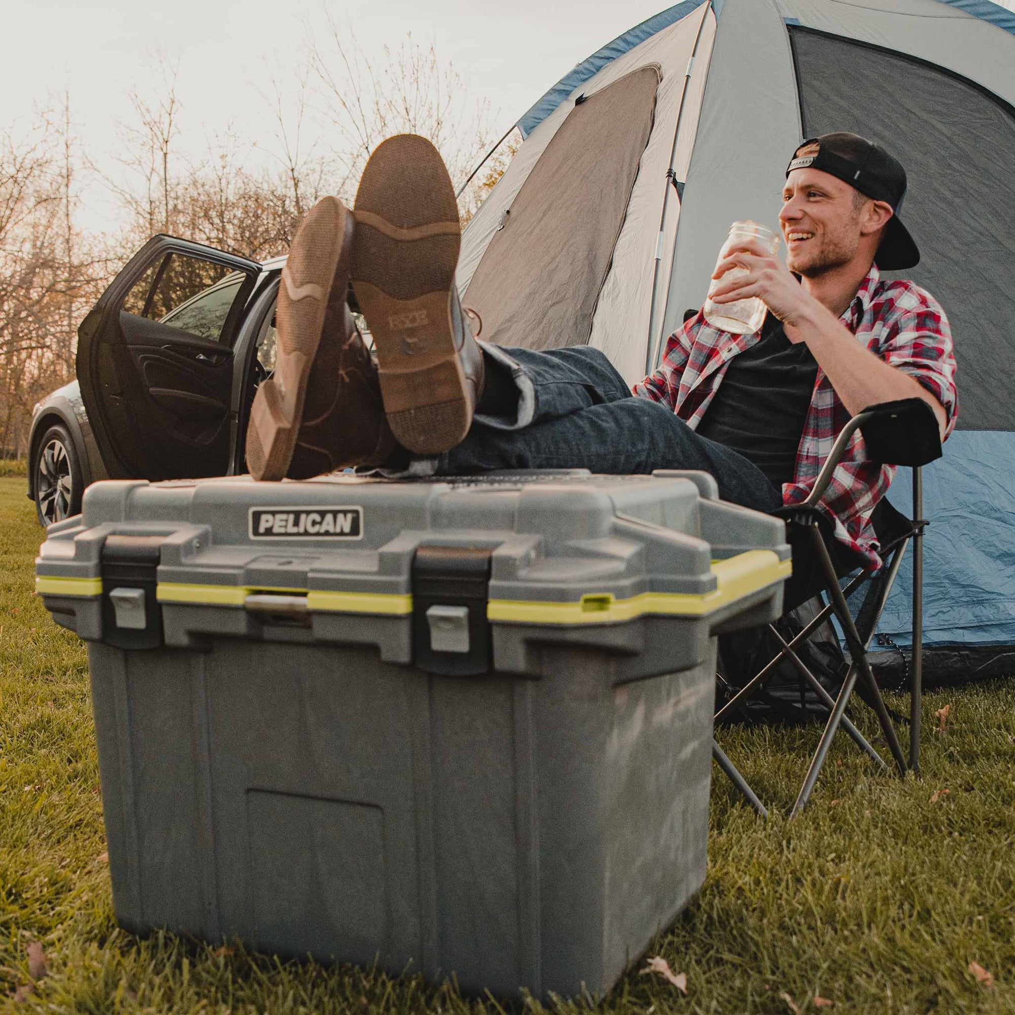 Dark Grey / Green 50QT Elite Cooler Front