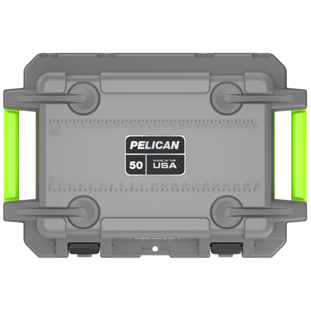 Dark Grey / Green Pelican 50QT Elite Cooler Lid