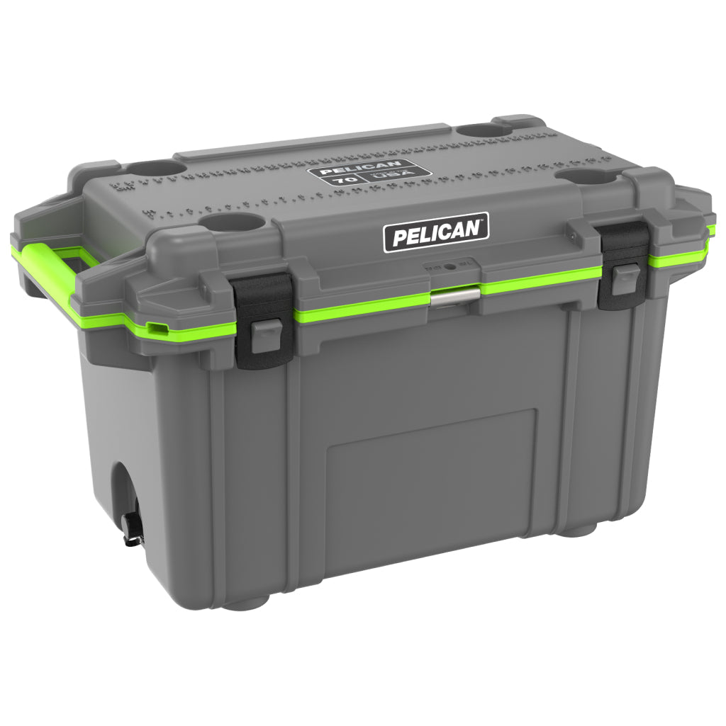 Dark Grey / Green Pelican Elite 70QT Cooler