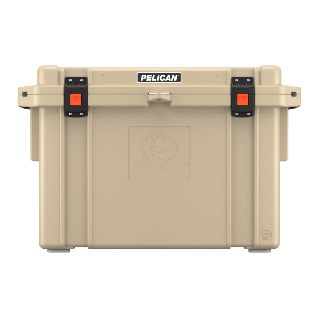 Outdoor Tan 95QT Pelican Elite Cooler Front