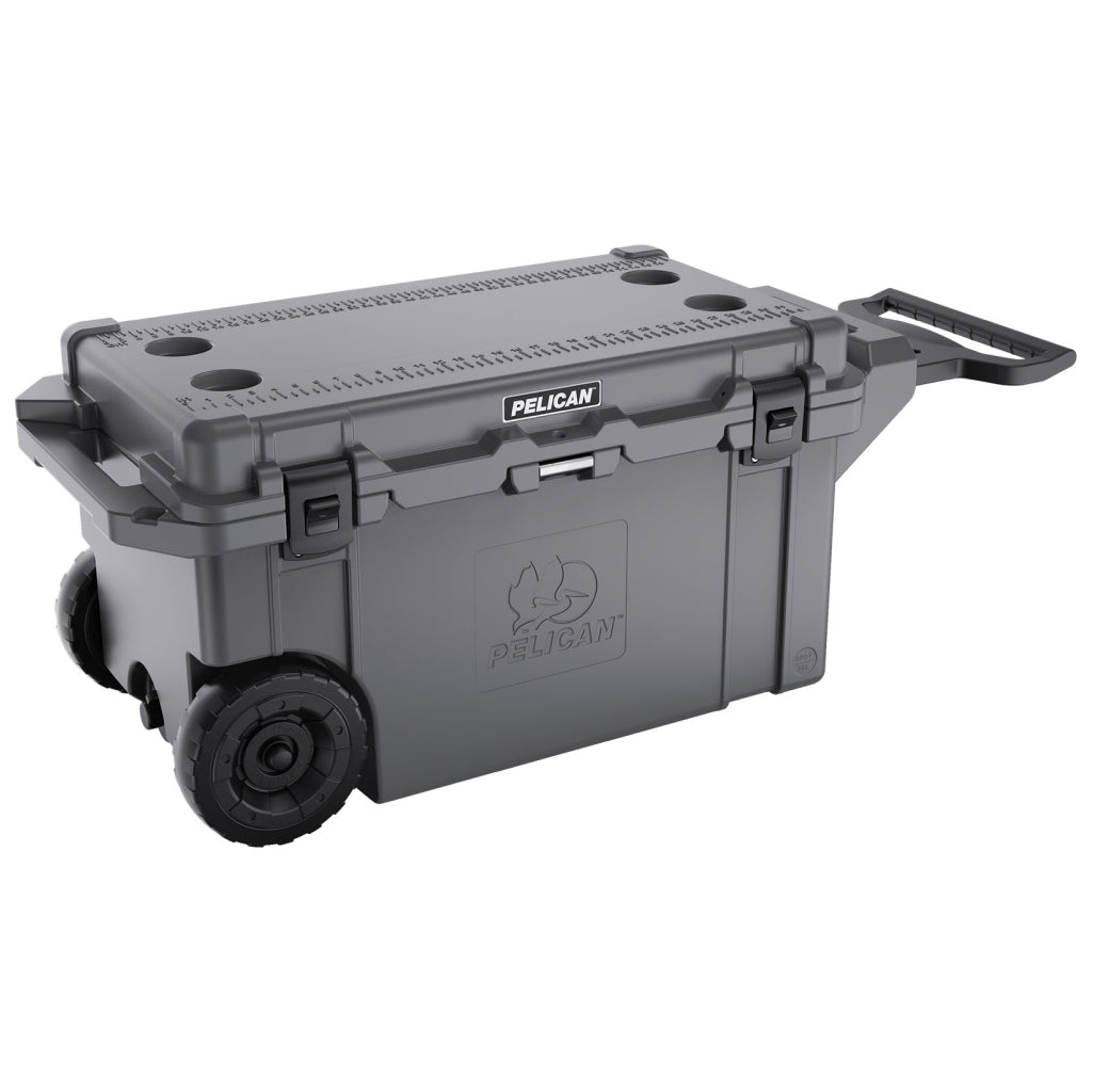 Charcoal 80QT Pelican Elite Wheled Cooler