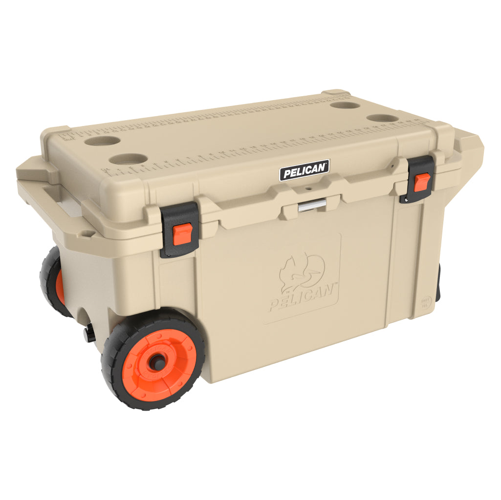 Desert Tan 80QT Pelican Elite Wheled Cooler
