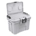 White / Grey Pelican 8QT personal cooler with dry box open