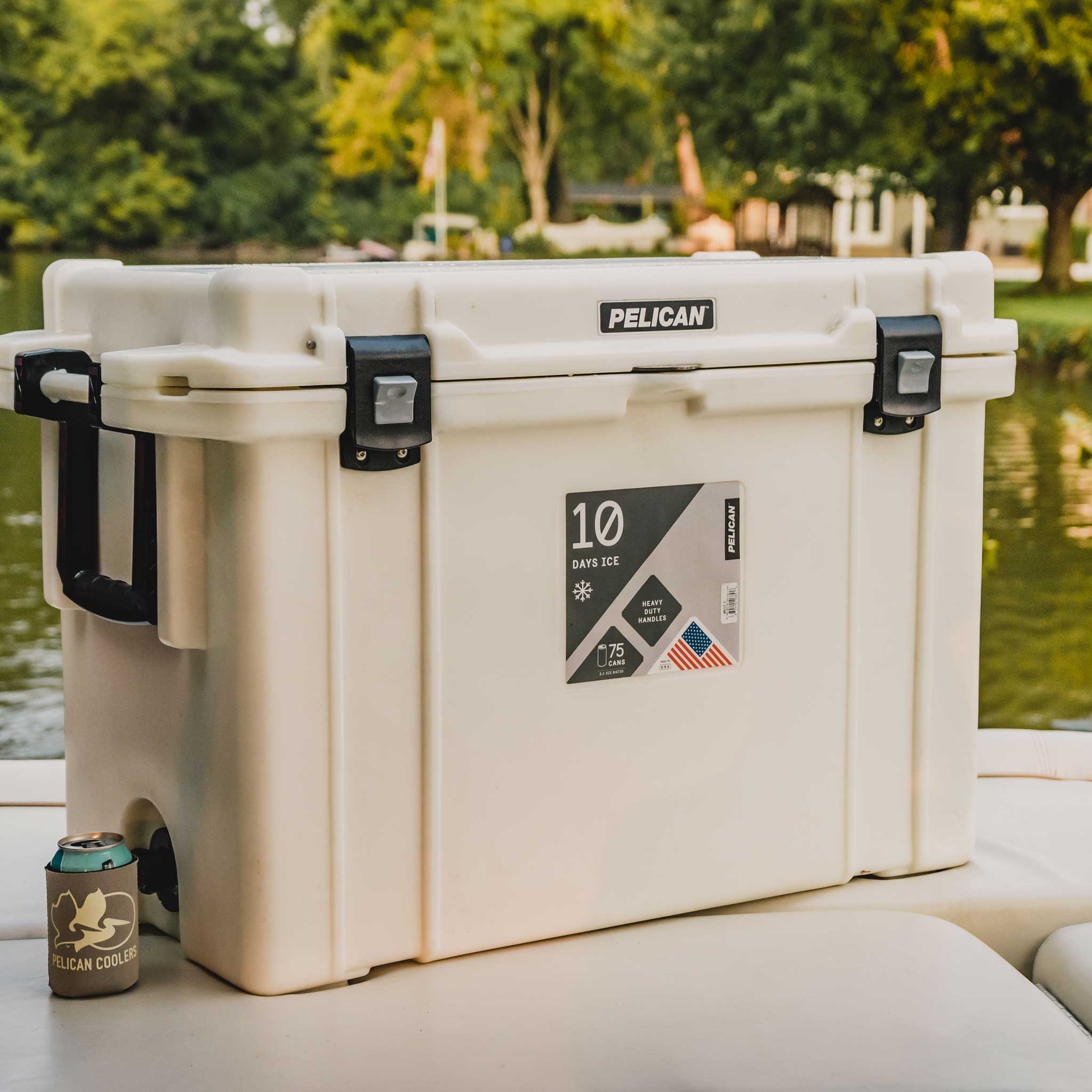 Marine White 95QT Pelican Elite Cooler Boat