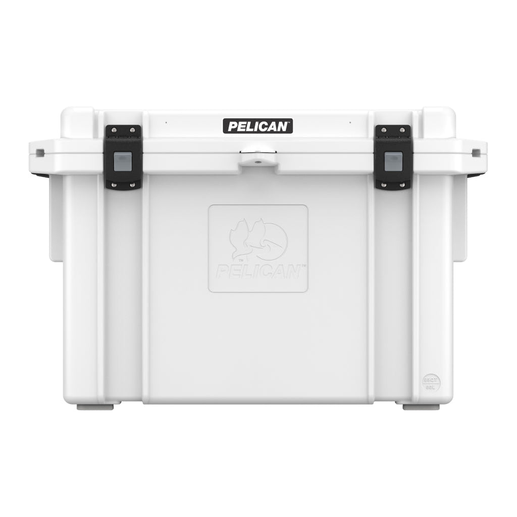 Marine White 95QT Pelican Elite Cooler Front