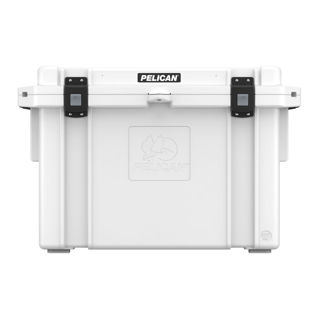 Marine White 95QT Pelican Elite Cooler Front