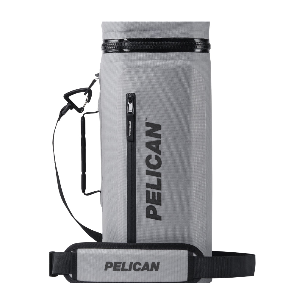 Light Grey Soft Sided Cooler With Strap Front